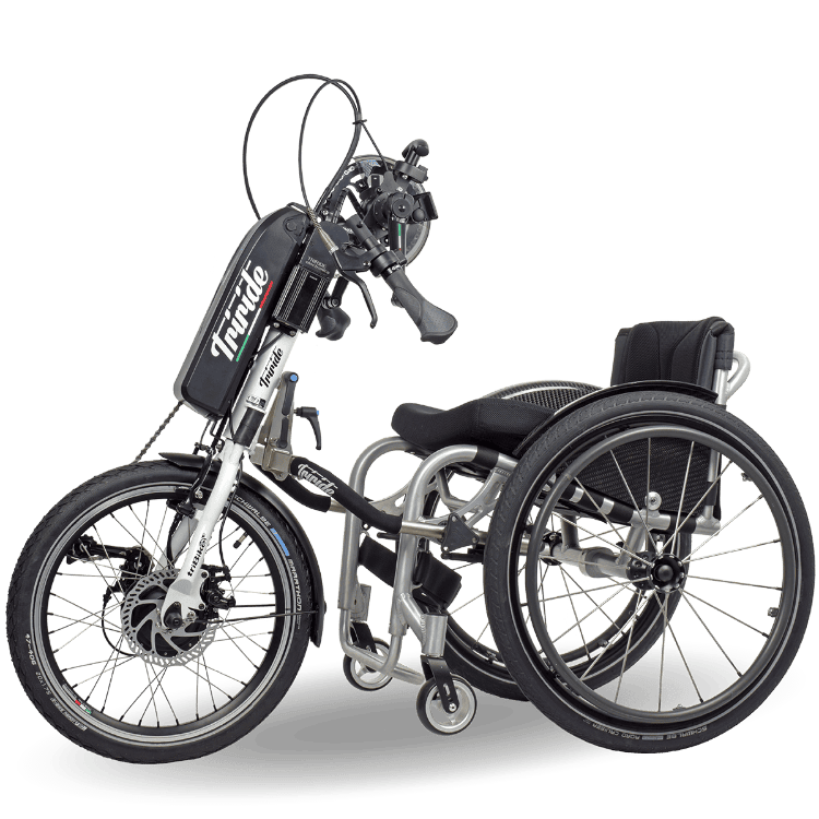 Das Triride Tribike E. Hybrid power handbiken. Das Triride Tribike E. Hybrid power handbiken.